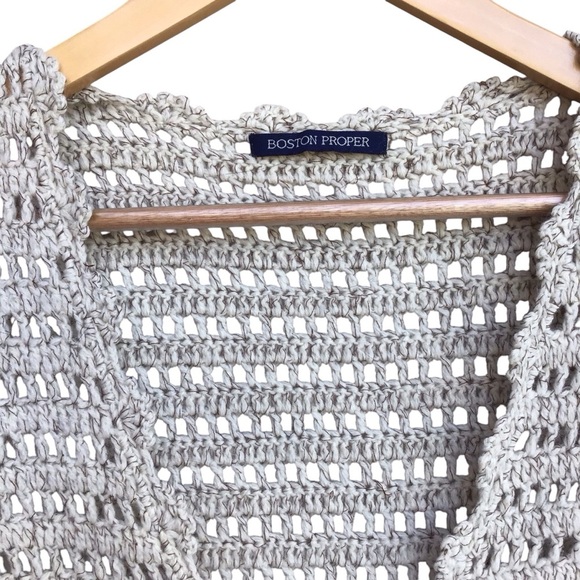 Boston Proper Crochet Duster Cardigan Sweater - Picture 3 of 5